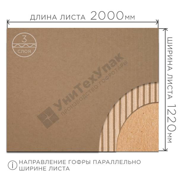 Гофрокартон Т-23 2000*1220 мм